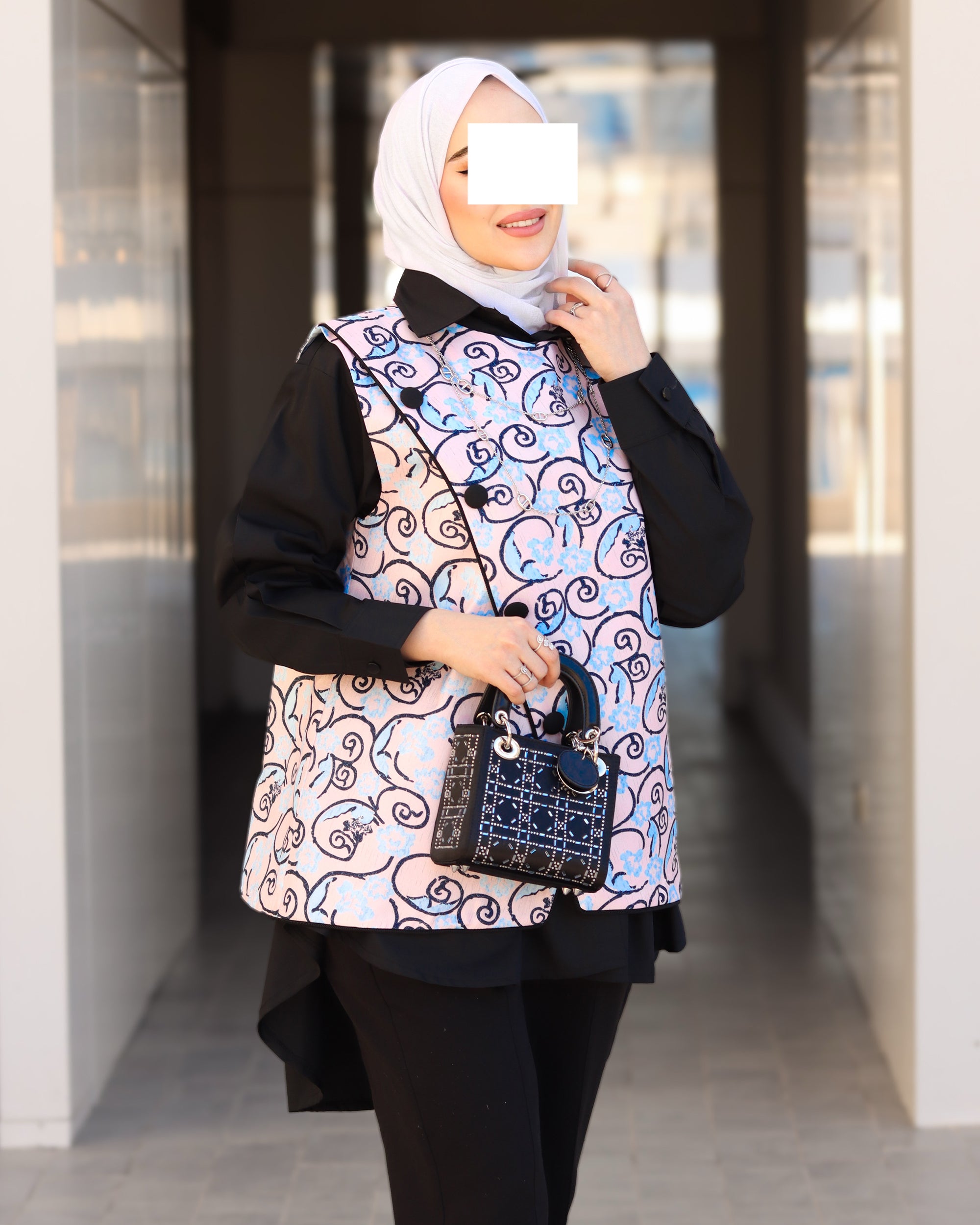 مجموعة سترة بوبلين ميدنايت بلوم