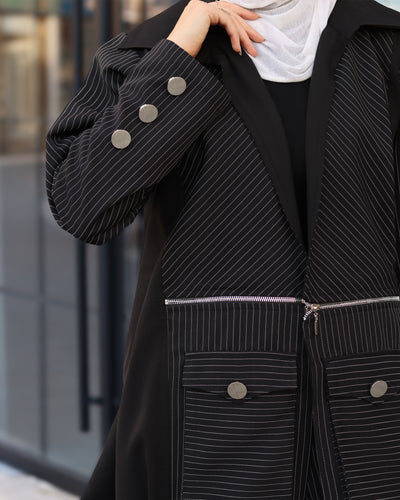 Midnight Pinstripe Poplin & Barbie Set
