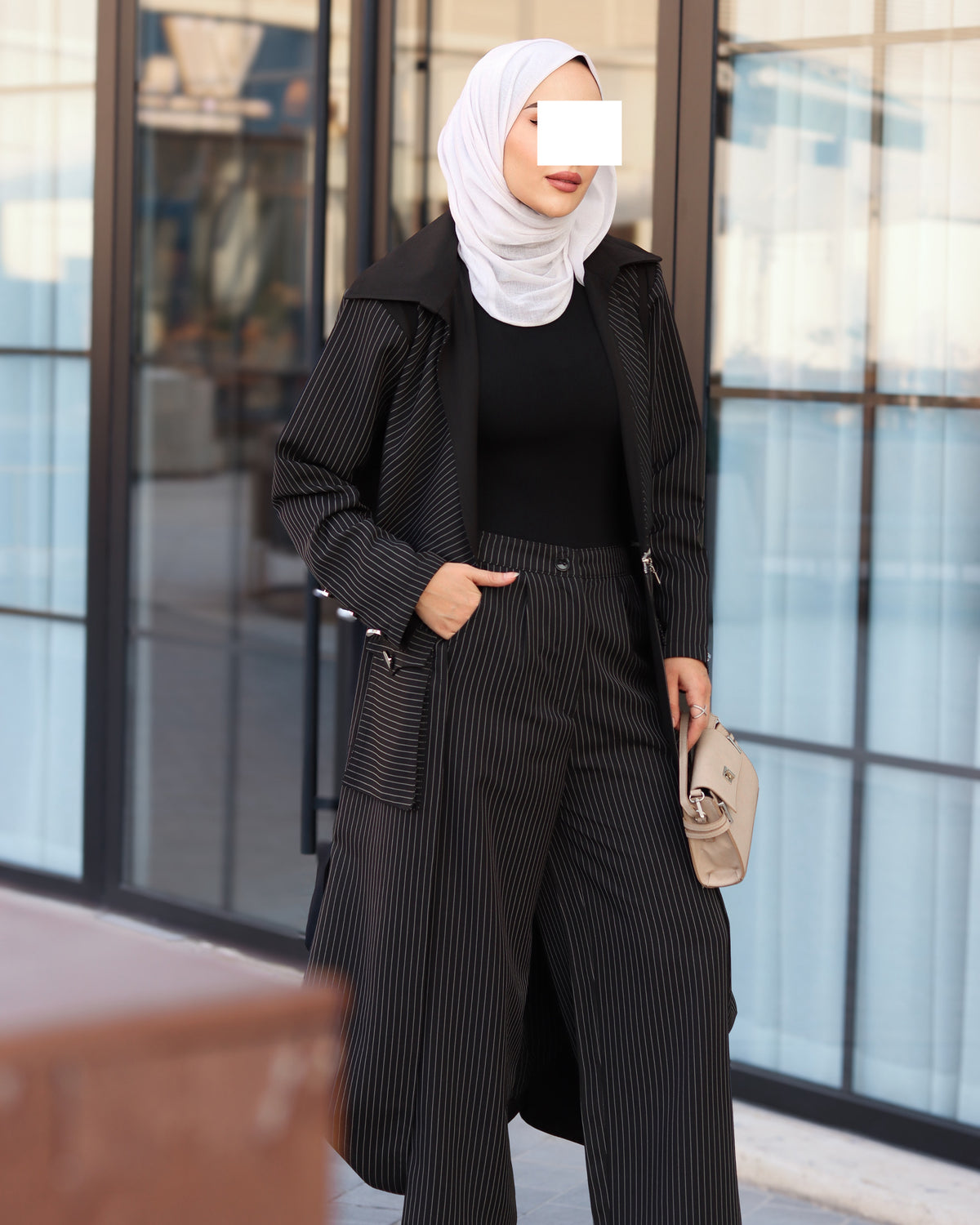 Midnight Pinstripe Poplin & Barbie Set